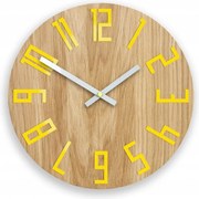 Zegar na ścianę nowoczesny drewniany z dużymi cyframi okrągły cichy loft