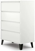 Biała komoda na nóżkach z 4 szufladami E5-W12