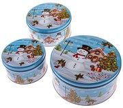 Metalowe pojemniki na pierniki 3 szt. Snowman – Dakls