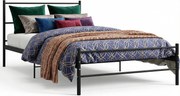 Czarne Metalowe Łóżko Pojedyncze 90X200 Cm 11 Kolorów E7-L61