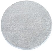 Biały okrągły dywan typu shaggy D1-M67