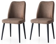 Zestaw krzeseł do jadalni Luna Brown and Black, 2 szt.