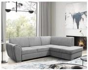 Rozkładany narożnik z pojemnikiem w kształcie L SERPA prawostronny szary