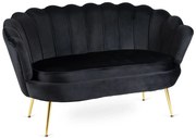 Czarna welurowa sofa w stylu glamour P7-L41