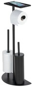 Czarny stalowy stojak na papier toaletowy ze szczotką Cosenza – Wenko