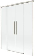 Mexen Rox parawan nawannowy 2-skrzydłowy rozsuwany 140 x 150 cm, transparent, nikiel szczotkowany - 8C9-140-002-97-00