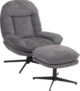 Fotel relaksacyjny z podnóżkiem MCW-P32,  szary