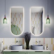 Lustro półowalne bez ramy oszlifowane obracalne z podświetleniem ARCH LED | Różne rozmiary | Różne kolory szkła : Kolor tafli szkła - Brąz, Rozmiar - 60 x 120 cm