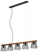 Briloner 4077-055 - Żyrandol na linkach WOOD & STYLE 5xE14/25W/230V