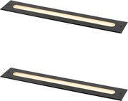 Zestaw 2 nowoczesnych reflektorów gruntowych czarnych 50 cm z LED IP65 - Eline