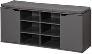 Szafka na buty z siedziskiem i zamkniętymi półkami, MDF, Kesper