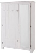 Biała szafa z litego drewna sosnowego z lustrem 120x170 cm Bertram – Støraa