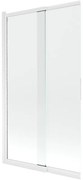 Mexen Fox parawan nawannowy 2-skrzydłowy przesuwny 100 x 150 cm, transparent, biały - 891-100-002-20-00