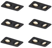 Zewnetrzna Zestaw 6 okrągłych reflektorów wpuszczanych czarnych GU10 50mm obrotowych i przechylanych IP44 2-punktowe - Alberto Nowoczesny Oswietlenie zewnetrzne