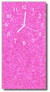 Zegar Szklany Pionowy Brokat różowy
