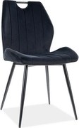Krzesło tapicerowane ARCO VELVET czarne