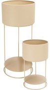 Zestaw stojaków metalowych na kwiaty Navelli beżowy, 2 szt.