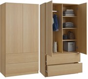 Szafa garderoba CLASSIC 2 szuflady - Dąb Sonoma | 180x90x50 cm