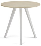 Stolik kawowy PRIMO ZEN, średnica 80 cm, biała podstawa, brzoza