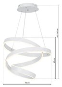 Lampa wisząca ANDROMEDA WHITE 100W LED, kręcona, biała, nowoczesna