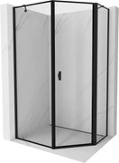 Mexen Mist kabina prysznicowa pięciokątna asymetryczna uchylna prawa 90 x 100 cm, czarna ramka, czarna - 8A8-090-100-70-70-P