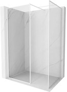 Mexen Kioto-XF ścianka prysznicowa Walk-in z ramką 130 x 70 cm, transparent 10 mm, biała - 800-130-202-04-20-070-XF