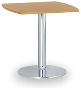 Stolik konferencyjny ZEUS II, 66x66 cm, chromowana podstawa, buk