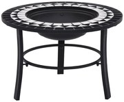 Okrągłe palenisko ogrodowe na nóżkach czarno-białe P9-R30