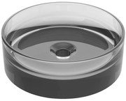 Umywalka nablatowa okrągła przezroczysta z żywicy - 40 cm - Szary - SPAVO