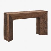 Konsola 150x35 Cm Z Odzyskanego Drewna Juvira Ciemne Drewno - Sklum