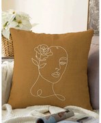 Brązowo-brązowa poszewka na poduszkę z domieszką bawełny Minimalist Cushion Covers Chenille, 55x55 cm