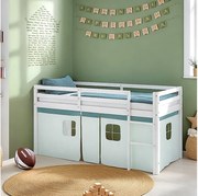 Łóżko piętrowe 207,5x110x99,5 cm białe zielone