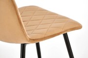 Krzesło beżowe do jadalni, na czarnych nogach K525