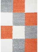 Dywan Shaggy Life pomarańczowo-szary 60 cm x 110 cm