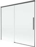 Mexen Rox parawan nawannowy 2-skrzydłowy rozsuwany 170 x 150 cm, transparent, gun gray szczotkowany - 8C9-170-001-66-00