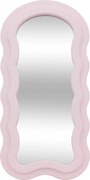 Lustro z różową ramką falbanką AYNA, 30 x 60 cm