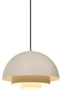 Lampa wisząca w stylu skandynawskim kremowa z białym wnętrzem - LoesSkandynawski Oswietlenie wewnetrzne