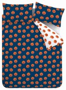 Niebiesko-pomarańczowa pościel dwuosobowa 230x220 cm Halloween Pumpkins – Catherine Lansfield