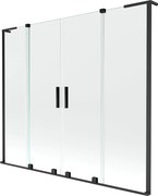 Mexen Velar L Duo parawan nawannowy 2-skrzydłowy rozsuwany 170 x 150 cm, transparent, czarny - 896-170-003-02-70
