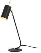 Czarna/w kolorze złota lampa stołowa z metalowym kloszem (wysokość 55 cm) Sivani – Opviq lights