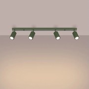 Lampa sufitowa minimalistyczny Gloow, aluminium - 4 źródło światła 3000K - L.81 x H.16.5 cm - zielony oliwkowy