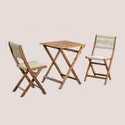 Delawer Classic Składany Stół Ogrodowy I 2 Krzesła Zestaw Kremowa - Sklum