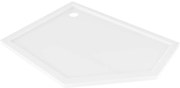 Mexen Flow brodzik pięciokątny slim lewy 90 x 80 cm, biały połysk - 46P108090L