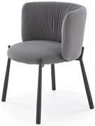 Popielate metalowe krzesło tapicerowane G2-S03