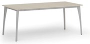 Stół konferencyjny do biura PRIMO OMEGA, 180x90 cm, szara podstawa, brzoza