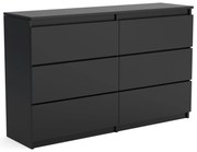 Duża komoda 6 SZUFLAD Szafka 120 cm ARIA Czarny