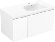 Mexen Orio szafka łazienkowa 90 cm z umywalką Vela prawą, 1S, 1D, biała mat - 91A13-09047-3-BBFF01-W23P01