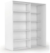 Dwurzędowa biblioteka przesuwna DOUBLE, 1800 x 700 x 2000 mm, biała