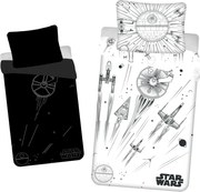 Pościel bawełniana Star Wars Death Star świecąca, 140 x 200 cm, 70 x 90 cm