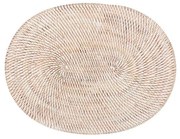 Biała rattanowa mata stołowa Tiseco Home Studio, 30x40 cm
